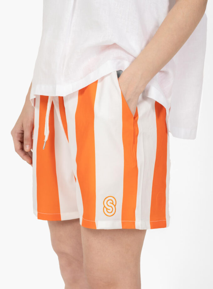 White and orange short
