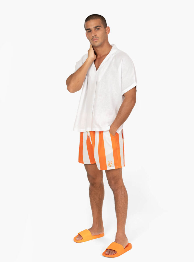 White and orange short