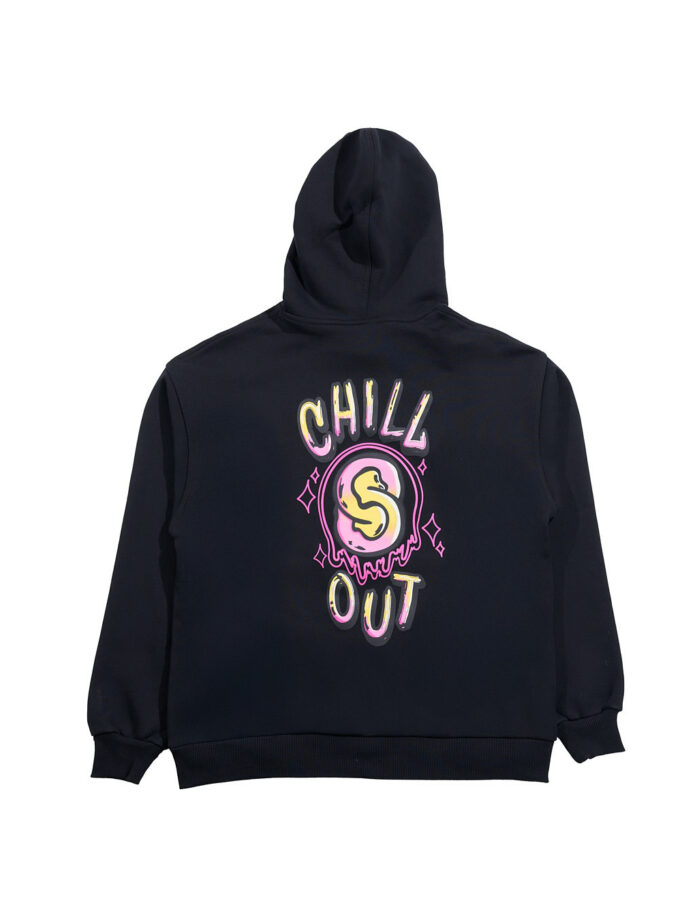Chill out pink hoodie -b