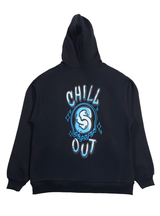 Chill out blue hoodie -b