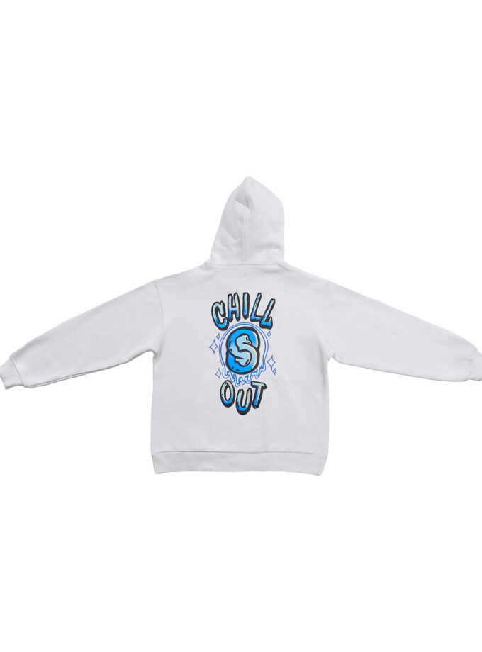 Chill out blue hoodie -w